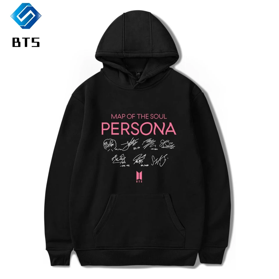 

BTS 2019 NEW BTS album the Map Of The Soul Persona Print Hooded sweatshirt Women/Men popular Clothes Hot Sale Hoodies sweatshirt