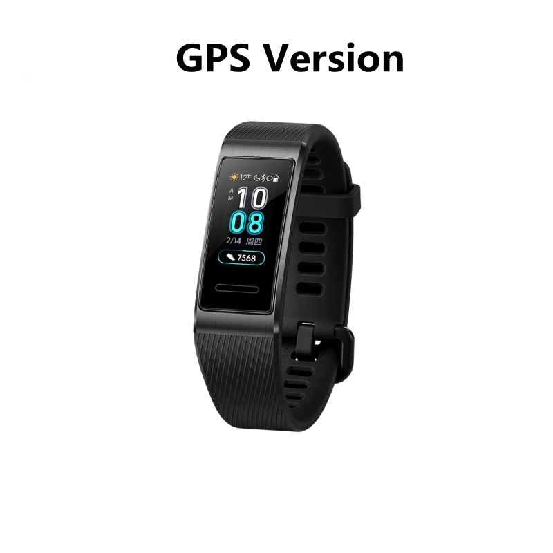 Смарт-браслет huawei Band 3 pro с цветным экраном и gps для плавания - Цвет: GPS Version BLK