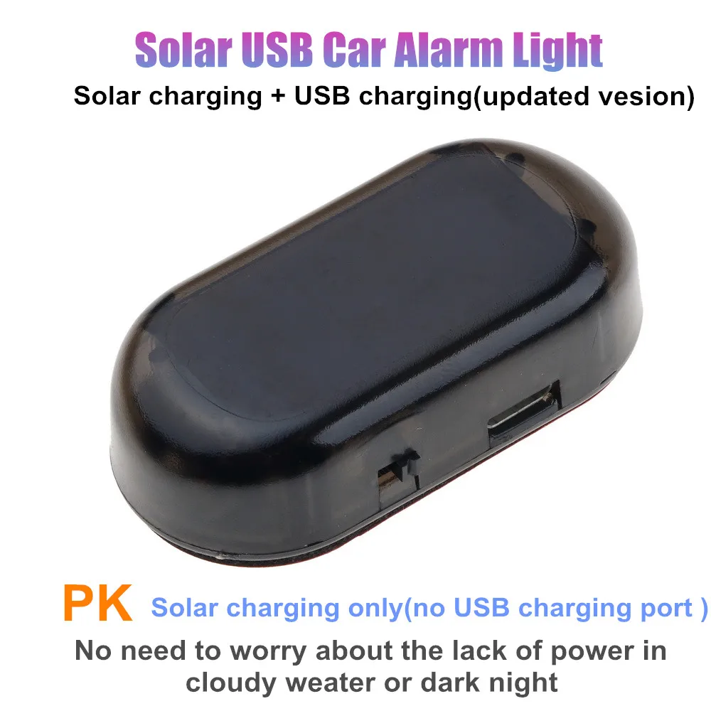 

Kebedemm Moto Car HeadLight Led Light Security System Warning Theft Flash Blinking Fake Solar Car Alarm LED Light