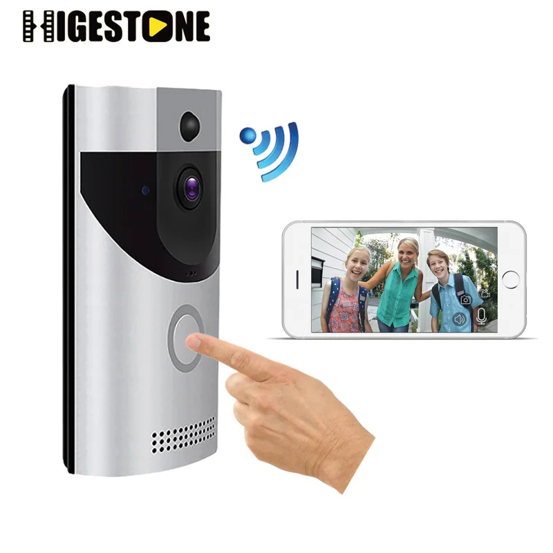 Higestone Outdoor PIR Video Doorbell Wireless TF card ring bell Battery Monitor viewer APP control IR LED Night Vision peephole |
