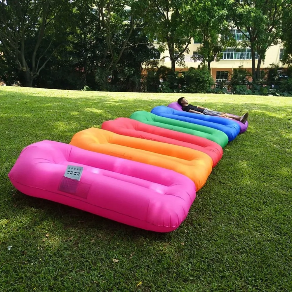 

2018 Trend Outdoor Fast Inflatable Air Sofa Bed Good Quality Sleeping Lazy bag Beach air bed chair For Travel Hiking Picnics