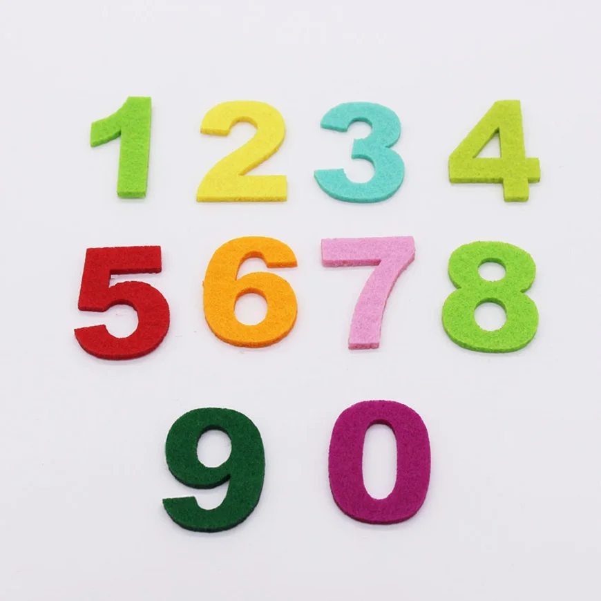 100 pieces Number 0 9 DIY Polyester Felt Fabric For Sewing Felt Craft