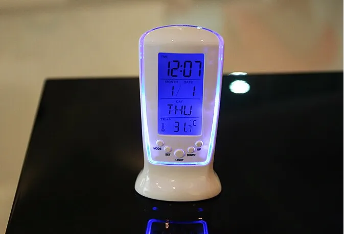 50 шт. большой экран диодный цифровые электронные часы с будильником часы температура музыка освещение Многофункциональный Будильник подарок