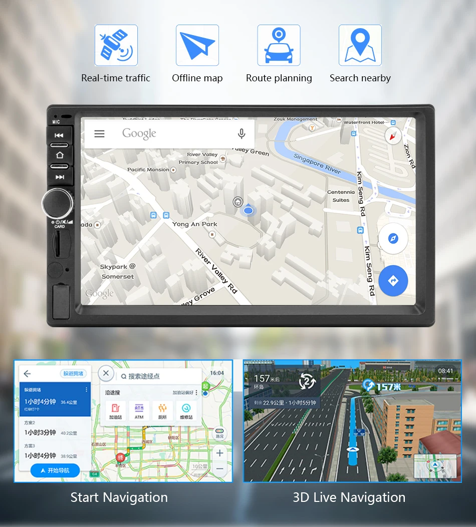 Discount Jansite 2din Car Radio Android 8.1 Universal Gps Wifi Bluetooth Touch Screen Car Audio Stereo FM USB Steering Wheel Controls 5