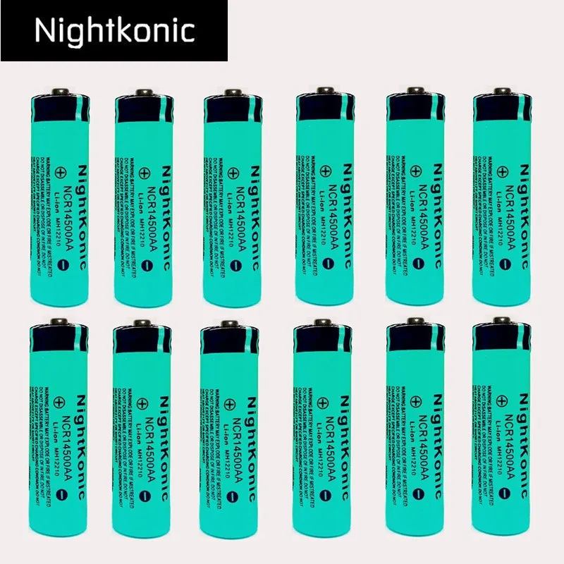 

Original Nightkonic 12 pcs/lot 14500 Rechargeable Battery 3.7v Li-ion Rechargeable Battery