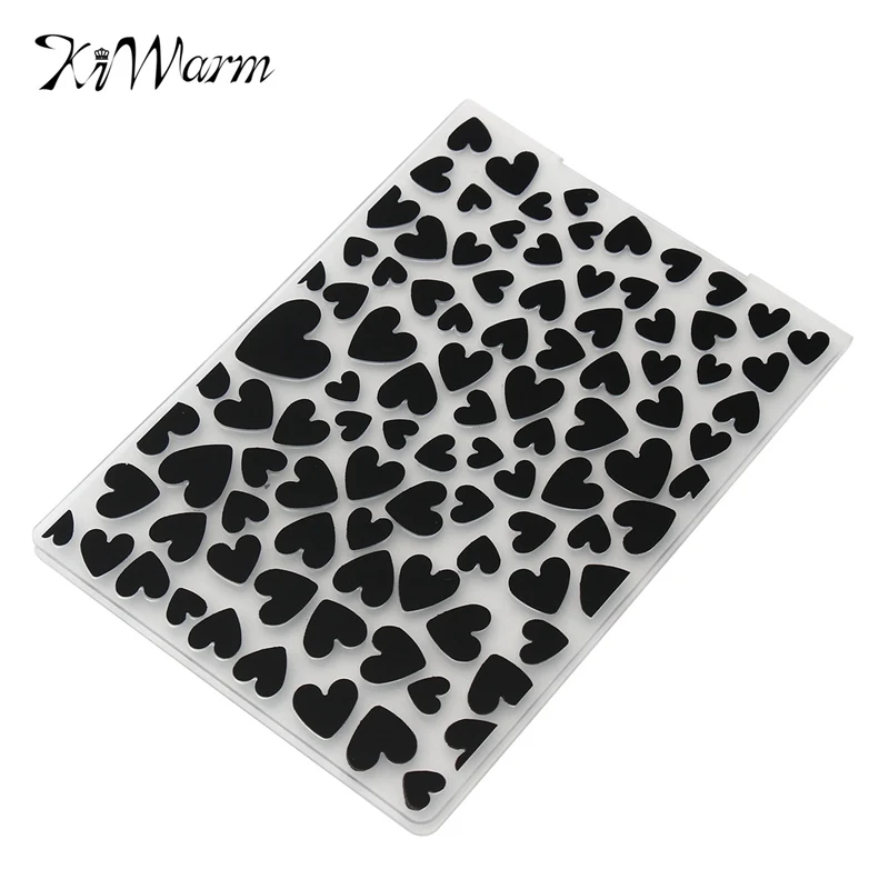 

KiWarm Love Heart DIY Stamping Plastic Embossing Folder Templates Scrapbooking Paper Craft Stamp Decoration 15X10cm