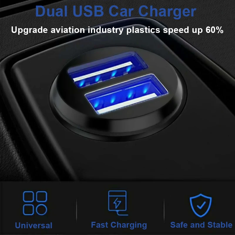 5V 3.1A 2 Port Mini Dual Car Charger Power Adapter For Phone Car Charging Cigarette Lighter Charger Socket For Mobile Phone