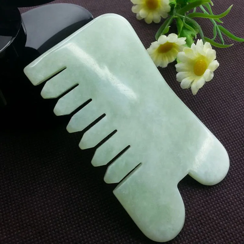 

Natural Jade Stone Guasha Gua Sha Board Comb Shape Massage Hand Massager Relaxation Comb Health Care Hot