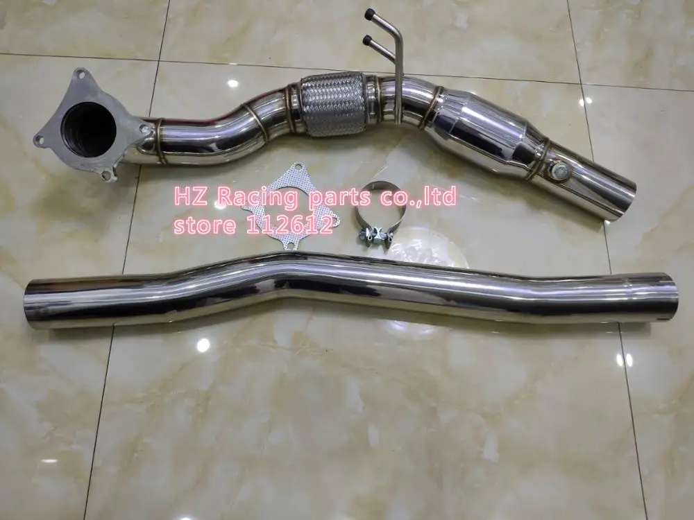 

Downpipe turbo pipe for VW Golf MK6 R 2.0 TFSI Downpipe for audi S3 A3 8P Quattro 1.8L TFSI down pipe High Flow Sports Cat 3.0''
