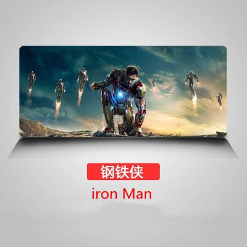 Mause Pad большой запирающийся край игровой коврик для мыши Marvel Капитан Америка Человек-паук Железный человек Мстители доктор одиночный Противоскользящий - Цвет: iron Man