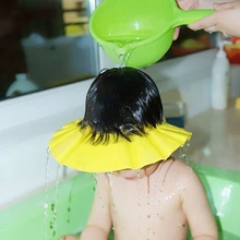 Детская водонепроницаемая шапочка безопасная детская шапочка для душа детский козырек для купания Регулируемый головной убор Детская шапочка для душа защита глаз волосы