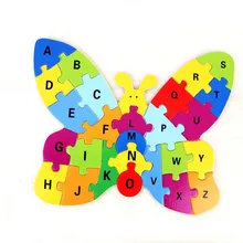 80X головоломки игры Дерево Бабочка письмо A-Z чехол Разноцветные детские развивающие игрушки