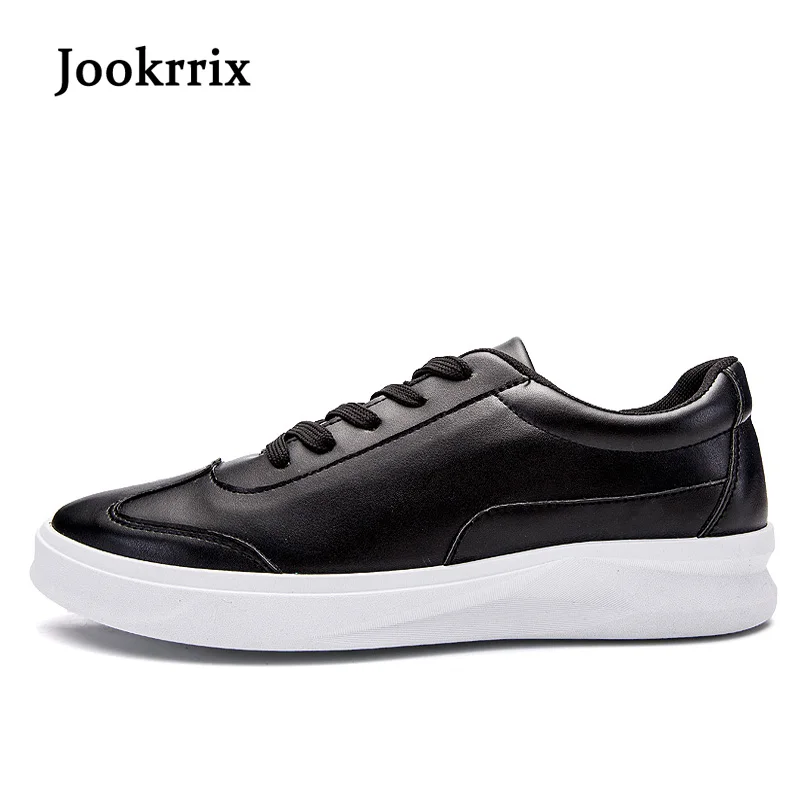 

Jookrrix 2018 New Spring Fashion Brand Leisure White Shoes Men Sneaker Black Shoe Soft Lace Up Youth Male Casual Shoe All-match