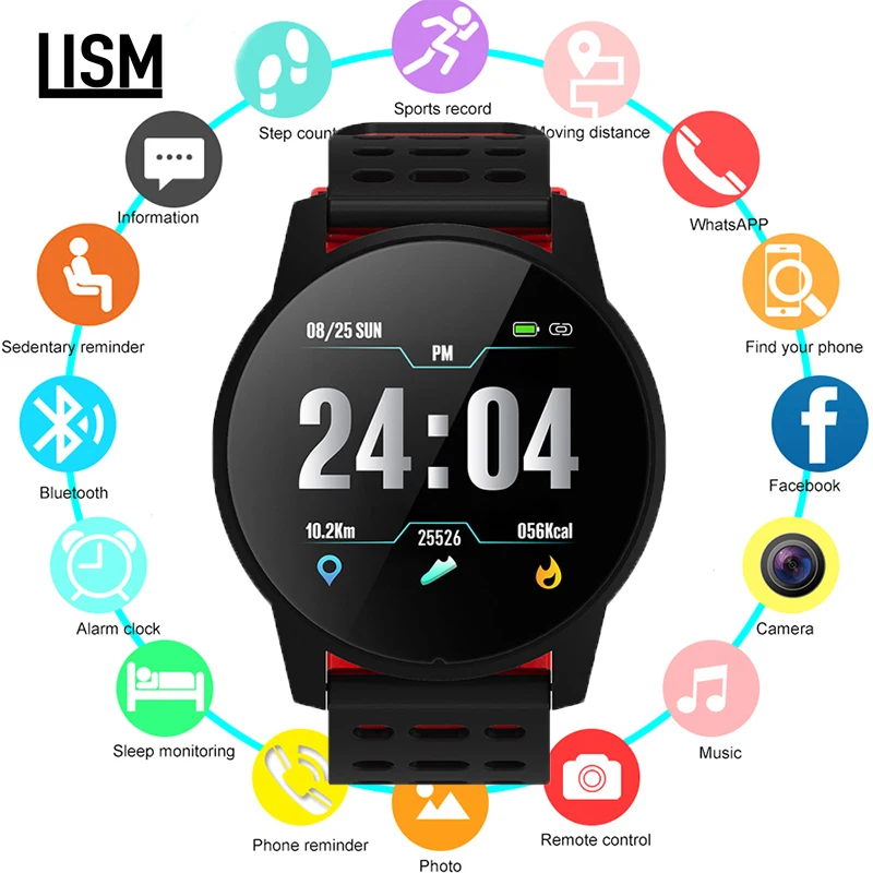

2019 Smart Watch Men Women Heart Rate Blood Pressure Oxygen Monitor Fitness Tracker Alarm Reminder Smartwatch Clock Sport Watch