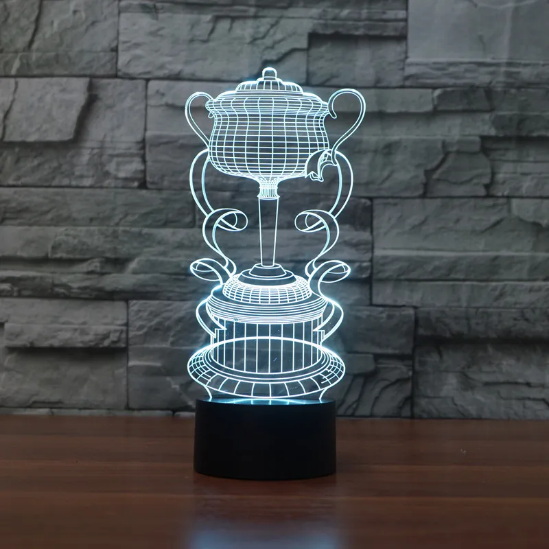 

3D Trophy Cup LED Night Light 7 color changing Touch Mood Lamp Decor Light For Bar Birthday Gift