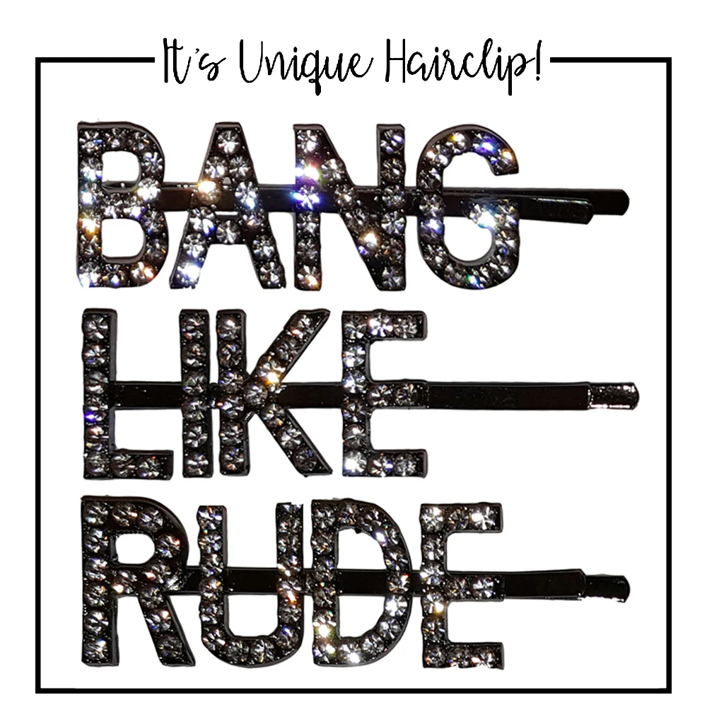 

European Style Letter Metal Hair Side Clip Hairpin Bangs Clip Personalized Word Clip Girl Hair Accessories Headdress Wholesale