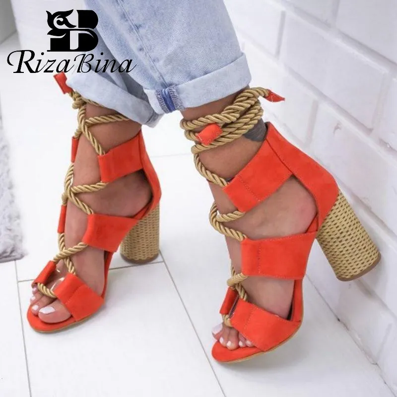 

RIZABINA 2019 Women Sandals Shoes Celebrity Wearing Mixed Colors Style Clear Colorful Strapy Sandals High Heels Shoes Size 34-43