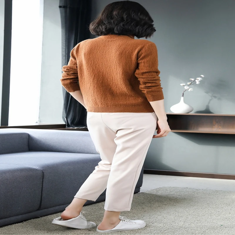 Autumn and winter new pullover solid color female high collar loose large size simple comfortable soft warm casual sweater