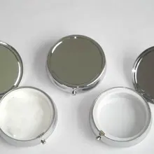 50 шт коробка для таблеток серебро и медь DIY металлический контейнер-одно отделение