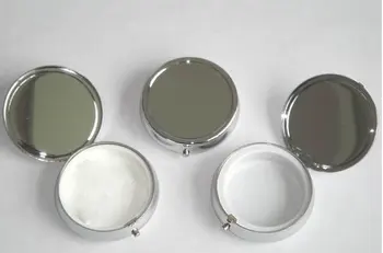 

50PCS Pill box Silver & Copper DIY Metal container--one compartment-Free Shipping