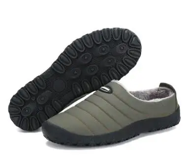 Новинка; модная мужская зимняя обувь; однотонные зимние ботинки; теплые водонепроницаемые ботинки на плоской нескользящей подошве с плюшевой подкладкой; Размеры 35-46 - Цвет: green