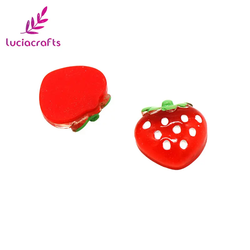 Lucia Crafts 2/6/24 шт Клубника Смола Кабошон скрапбук DIY девушка аксессуары для волос