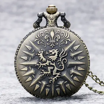 

Game of Thrones House Lannister Lion Bronze Quartz Pocket Watch Men Women Pendant Necklace Cool Birthday Gift Reloj De Bolsillo