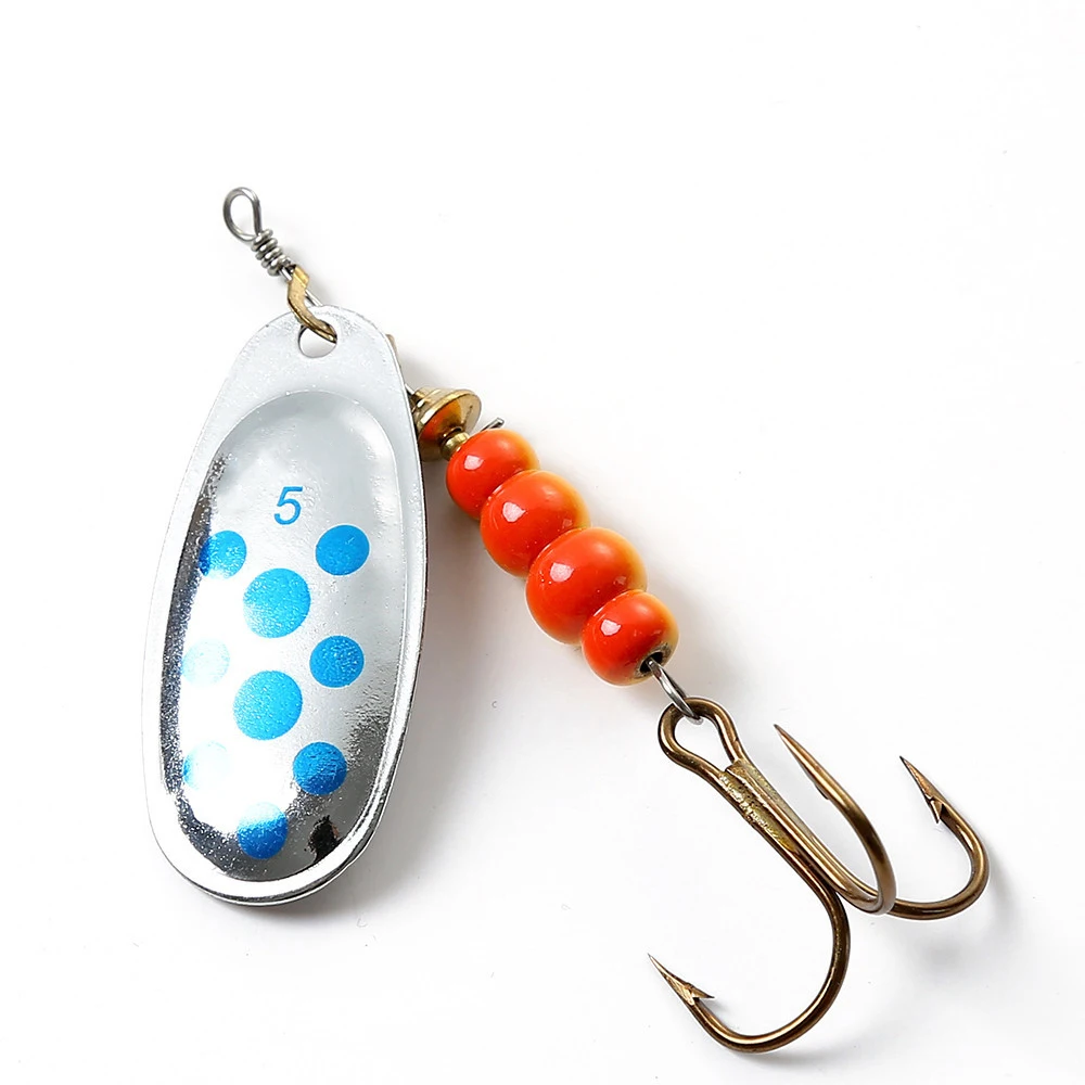 

1pc Spinner Bait Metal Fishing Lure 0#/1#/2#/3#/4#/5# Hard Baits Spoon Lures With Treble Hooks Arttificial Bass Bait 9 colors
