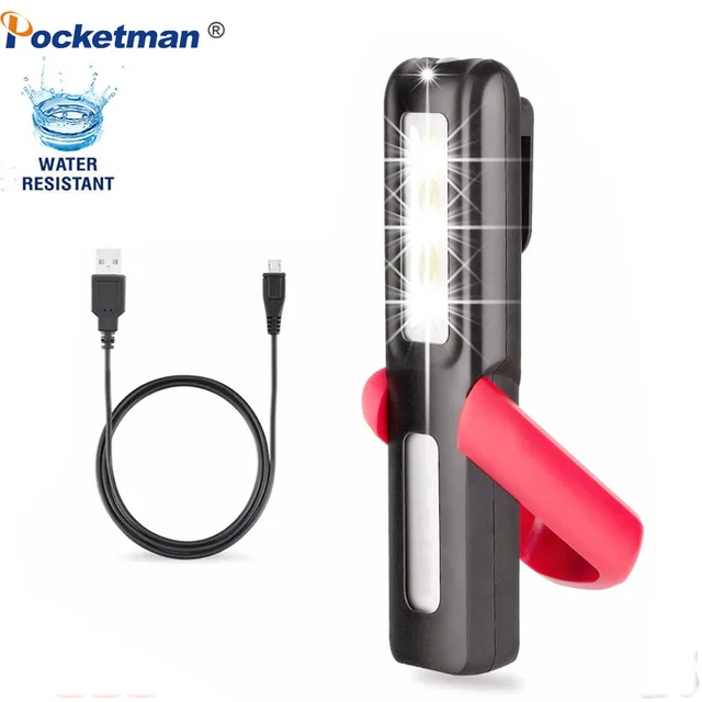 

5000LM Portable Household Light Rechargeable LED Work Flashlight COB LED Lamp Magnetic Base for Detecting Camping