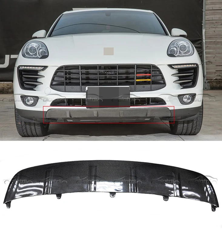 Для Porsche Macan автомобильный Стайлинг углеродное волокно передний бампер нижний
