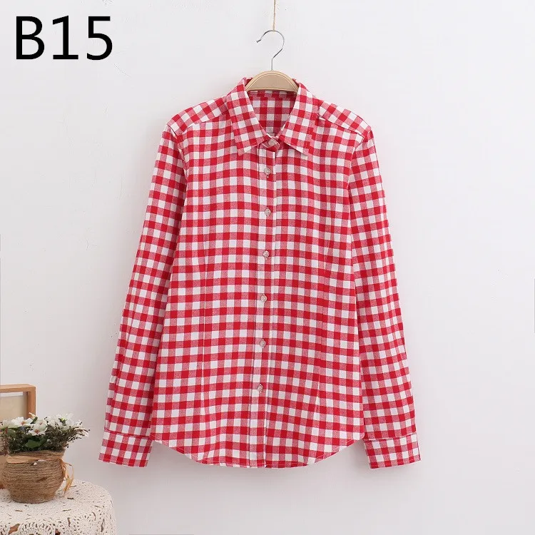 Fashion Autumn Plaid Shirt Women Blouses Long Sleeve Blouse Women Shirts Plaid Blusas Femininas Flannel Womens Tops Fashion