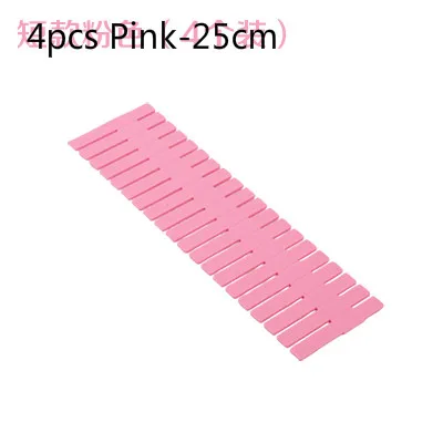 4 шт./лот, регулируемый ящик, органайзер, доска, коробки для хранения для дома, Декор, гардероб, короткие коробки для одежды, разделитель ZSP53121 - Цвет: 4pcs Pink-25cm