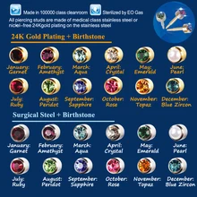 Showlove-12Pairs 316L хирургическая сталь смешанный драгоценный камень пирсинг серьги-гвоздики используется в пирсинг пистолет серьги-гвоздики серебряные и золотые ювелирные изделия