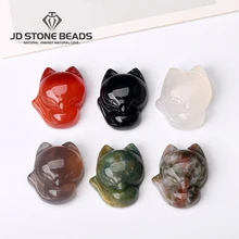 Модные высококачественные подвески из натурального камня, резные, смешанные, лисички, Подвески для изготовления ювелирных изделий, цена