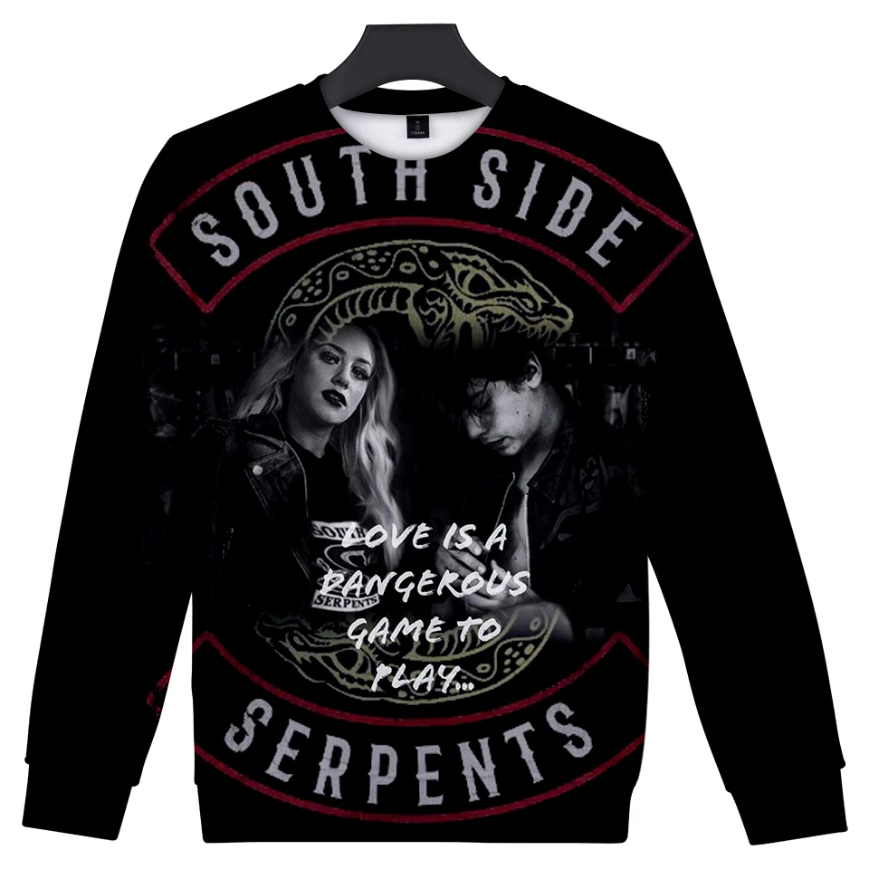 3D ривердейл толстовки с капюшоном верхняя одежда размера плюс "South Side Serpents"