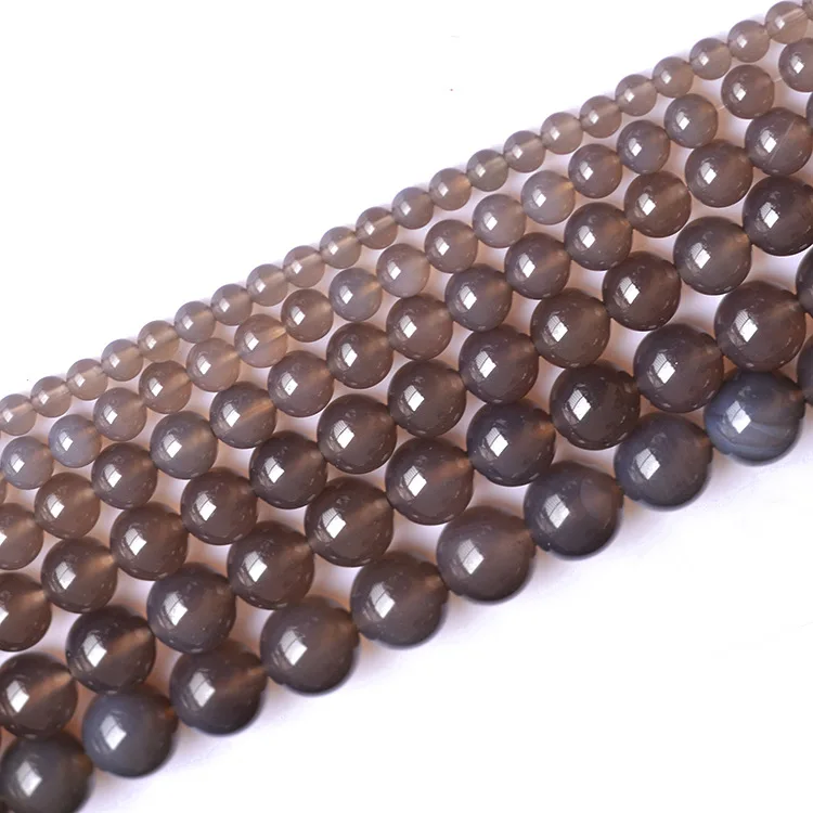 4 мм 6 8 10 12 14 натуральный круглый серый камень carnelianBeads для ювелирных изделий Diy