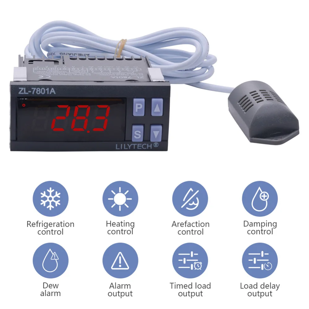 ZL-7801A Интеллектуальный ЖК-цифровой регулятор температуры и влажности инкубатор контроллер поворота яйца контроллер AC100~ 240 В