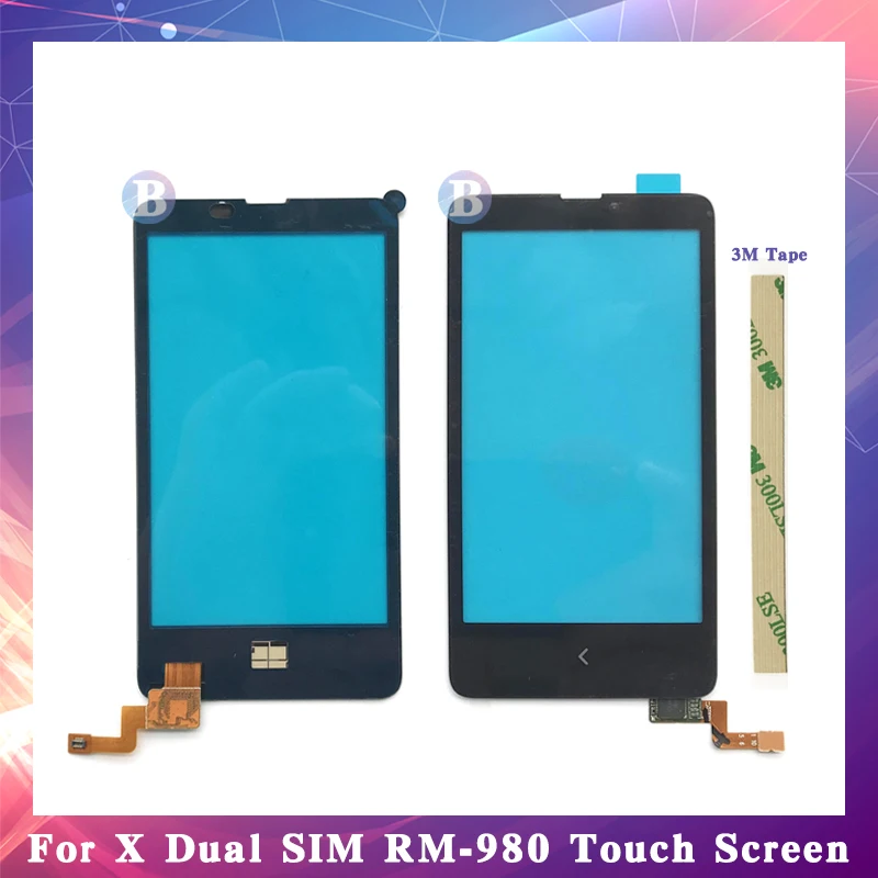 

High Quality 4.0" For Nokia X Dual SIM RM-980 Touch Screen Digitizer Sensor Outer Glass Lens Panel Black