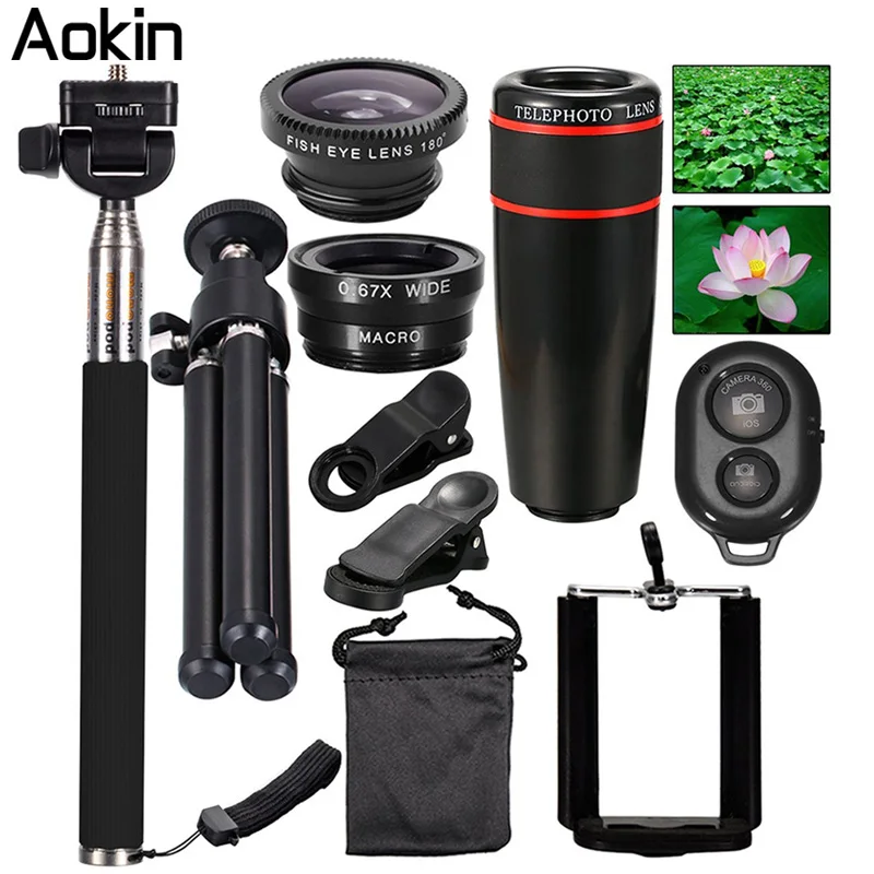bilder für Aokin Alle in 1 Zubehör Handy-kamera-objektiv Reise Kit für iPhone 5 S 6 Plus und galaxy HTC XIAOMI HUAWEI Handys 12X10in bilder für Aokin Alle in 1 Zubehör Handy-kamera-objektiv Reise Kit für iPhone 5 S 6 Plus und galaxy HTC XIAOMI HUAWEI Handys 12X10in