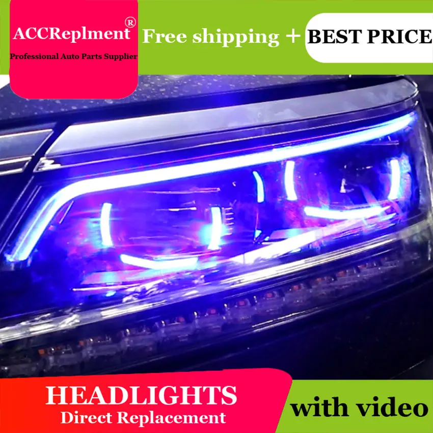 Car Styling Head Lamp for VW Passat B7 led headlights 2016-2017 Volks Wagen Passat B7 Headlight LED H7 hid Bi-Xenon Lens low bea