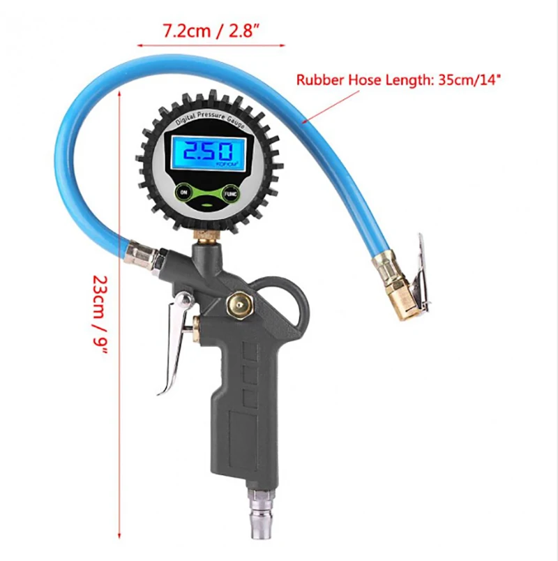 Автомобильный цифровой датчик давления в шинах шин воздушный нагнетатель давления датчик измерительный прибор тестер Манометр 0-18 бар/0-255Psi тестовый диапазон