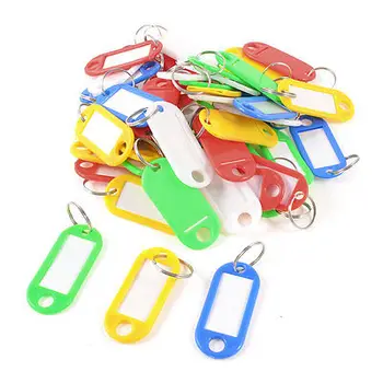 

Storage Assorted Color Plastic Name Tag Badge Clip Holder Keyring 45 Pcs