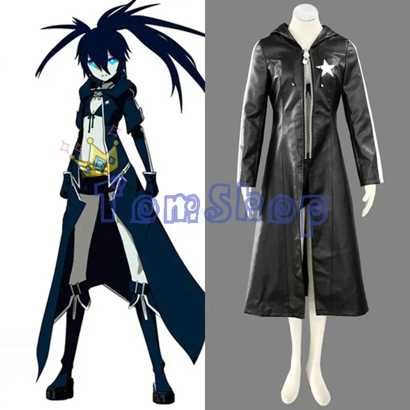 Vocaloid Black Rock Shooter Cosplay Longo Trench Coat Conjunto Completo de Mulheres Sexy Trajes de Halloween