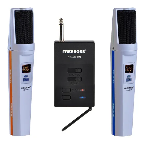 FREEBOSS FB-U9020 2 Way 2x30 Регулируемая частота 2 ручные Bluetooth вечерние Для церковной школы Dj караоке беспроводной микрофон - Цвет: White