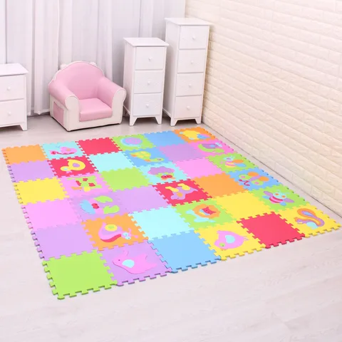 Tapete para o Miúdo Mqiaoham Bebê Espuma Jogar Quebra-cabeça Esteira – 9 Pçs Lote Bloqueio Exercício Telhas Cada 30cmx30cm Crianças Criança Tapete Eva