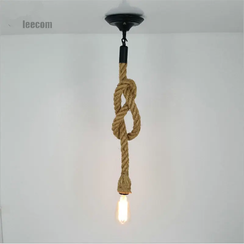 

Retro Vintage Rope Pendant Light Lamp Loft Creative Industrial Lamp Edison Bulb American Style