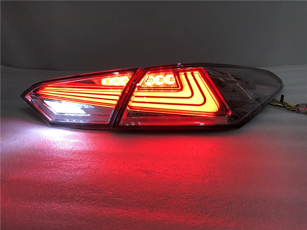 Автомобильный мигающий 2 шт. светодиодный задний светильник противотуманная фара для Toyota camry RS-TYPE задний светильник s Чехол задний светильник DRL+ тормоз+ сигнал стоп