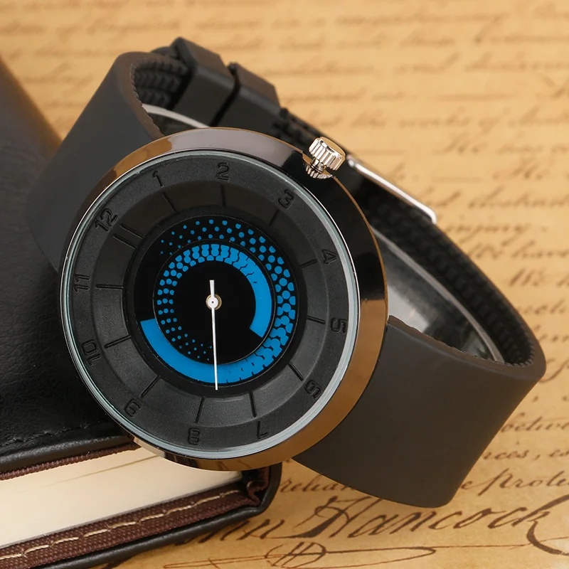 Unique Spiral Rotation Mens Watch Creative Turntable Dial Quartz Clock Leisure Style Rubber Strap Unisex Christmas Gifts ulzzang 2017 Fashion (21)