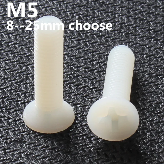 M5*(8 25mm) White Nylon Countersunk Head Screws Flat Head Phillips