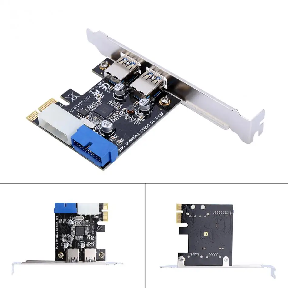 USB 3.0 PCI E плата адаптер Внешний 2 портовый USB3.0 концентратор внутренний 19